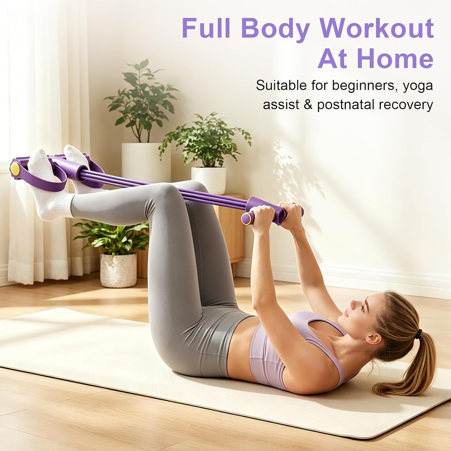 Yoga Fitness Resistance Band - Bande de résistance à 4 tubes,